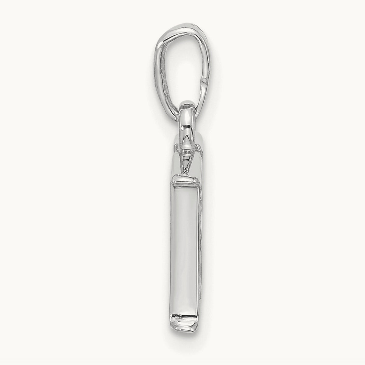 Diamond Letter H Initial Pendant, 14K White Gold