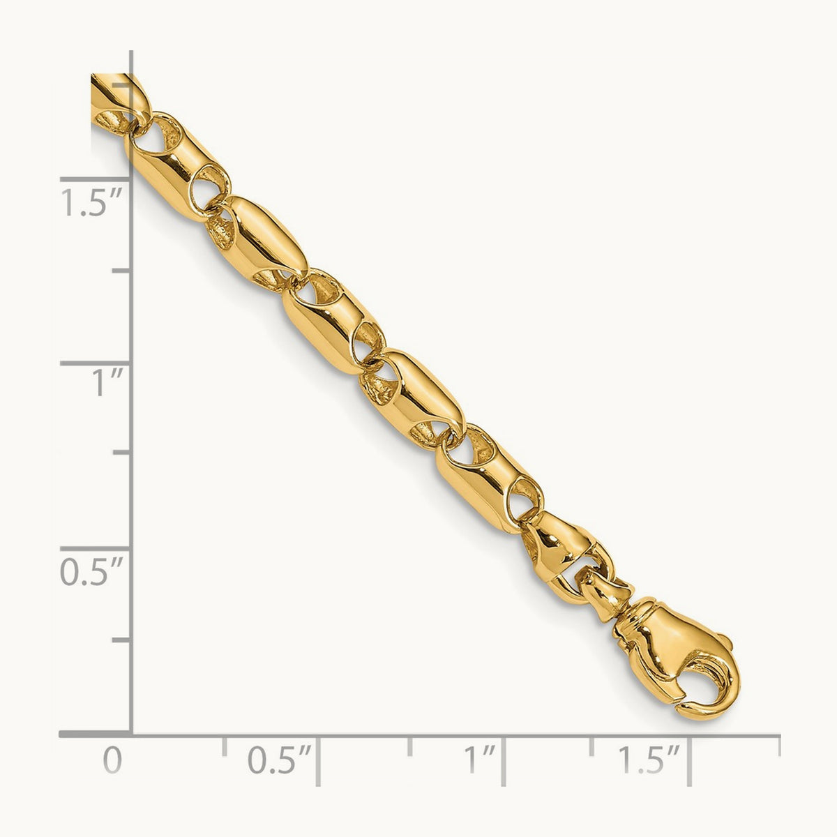 Fancy Barrel Link Chain, 4.1mm, 14K