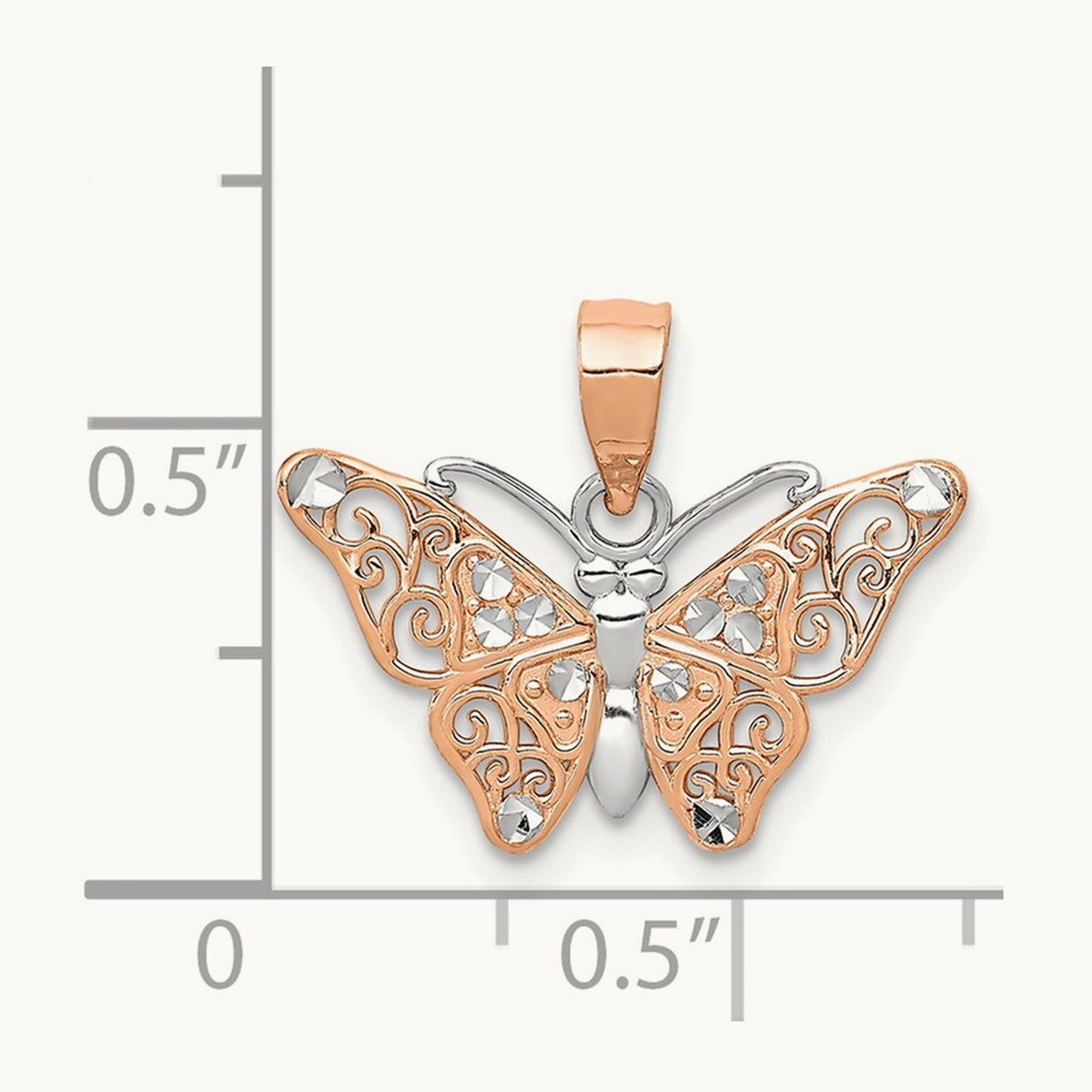 w/ Diamond-cut Butterfly Pendant — photo set