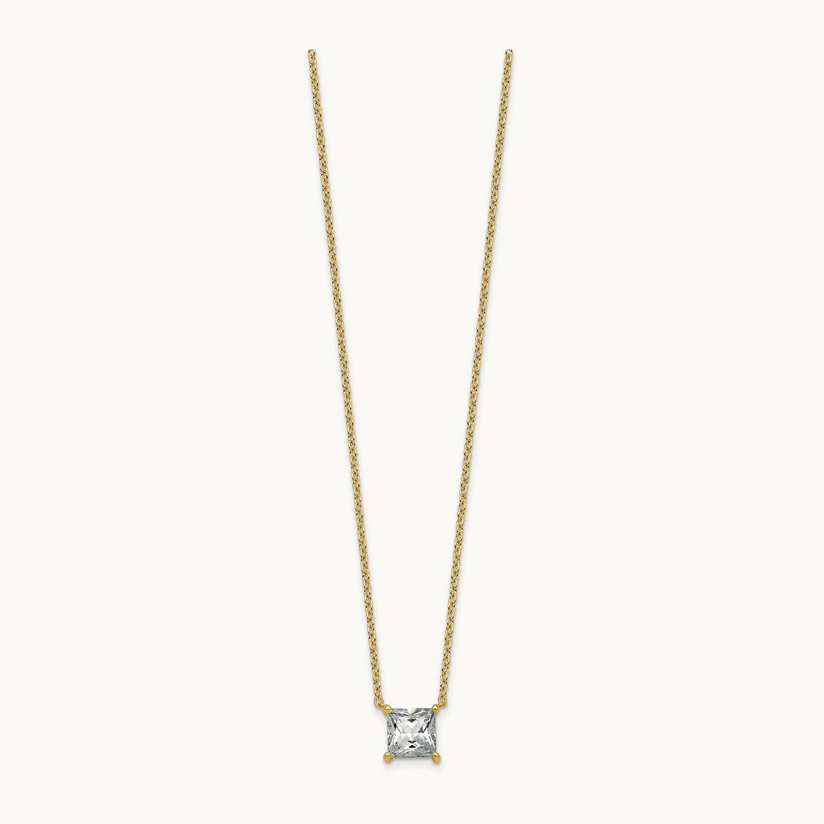 Princess Pendant Necklace, 0.25-4.00 ct tw Lab-Grown Diamond — 2 1/2 ct, 14K Yellow Gold