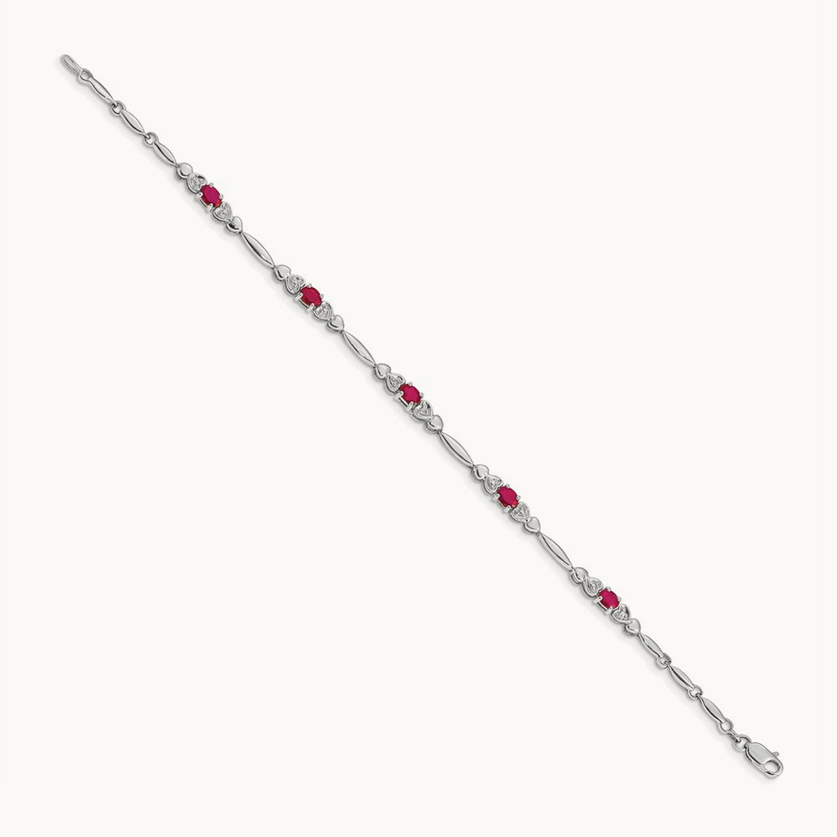 Diamond and Ruby Bracelet — 14K White Gold