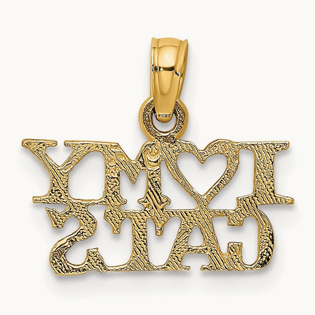 I HEART MY CATS Charm, 14K