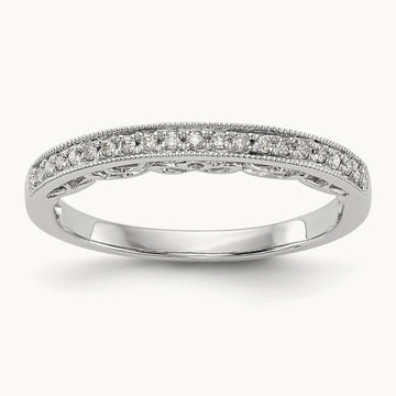 Round Diamond Wedding Band, 14K White Gold