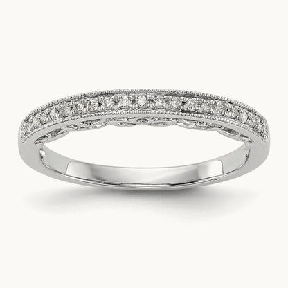 Round Diamond Wedding Band, 14K White Gold