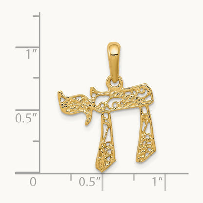 Filigree Chai Pendant — 25mm