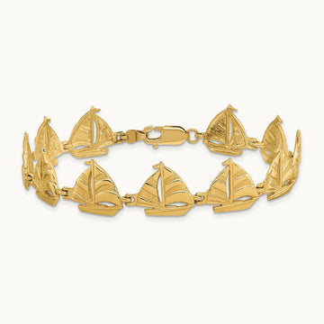 Sailboat Bracelet, 14K