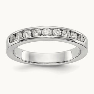 9-Stone Diamond Channel Band, Platinum