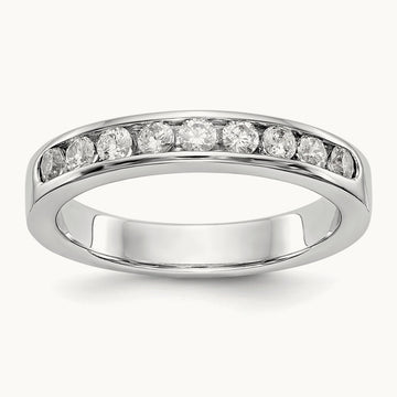 9-Stone Diamond Channel Band, Platinum