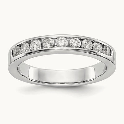 9-Stone Diamond Channel Band, Platinum