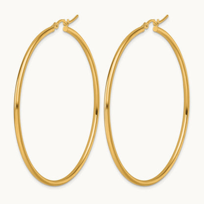 Polished Hinged Hoop Earrings — 10K Yellow Gold
