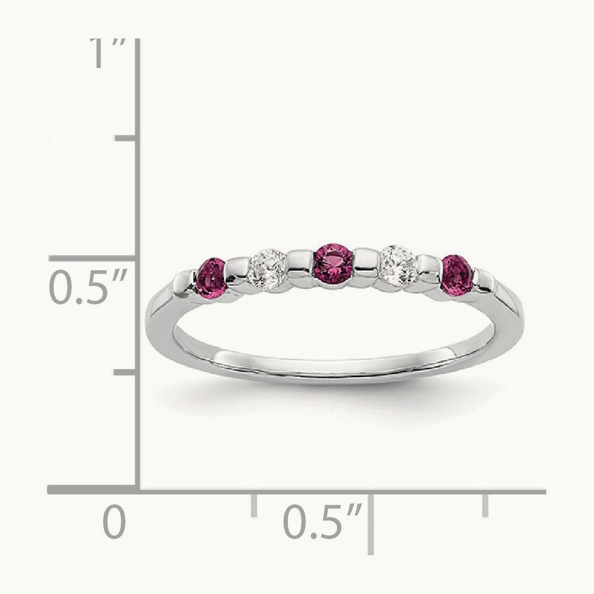 Diamond w/Ruby Band, 14K White Gold