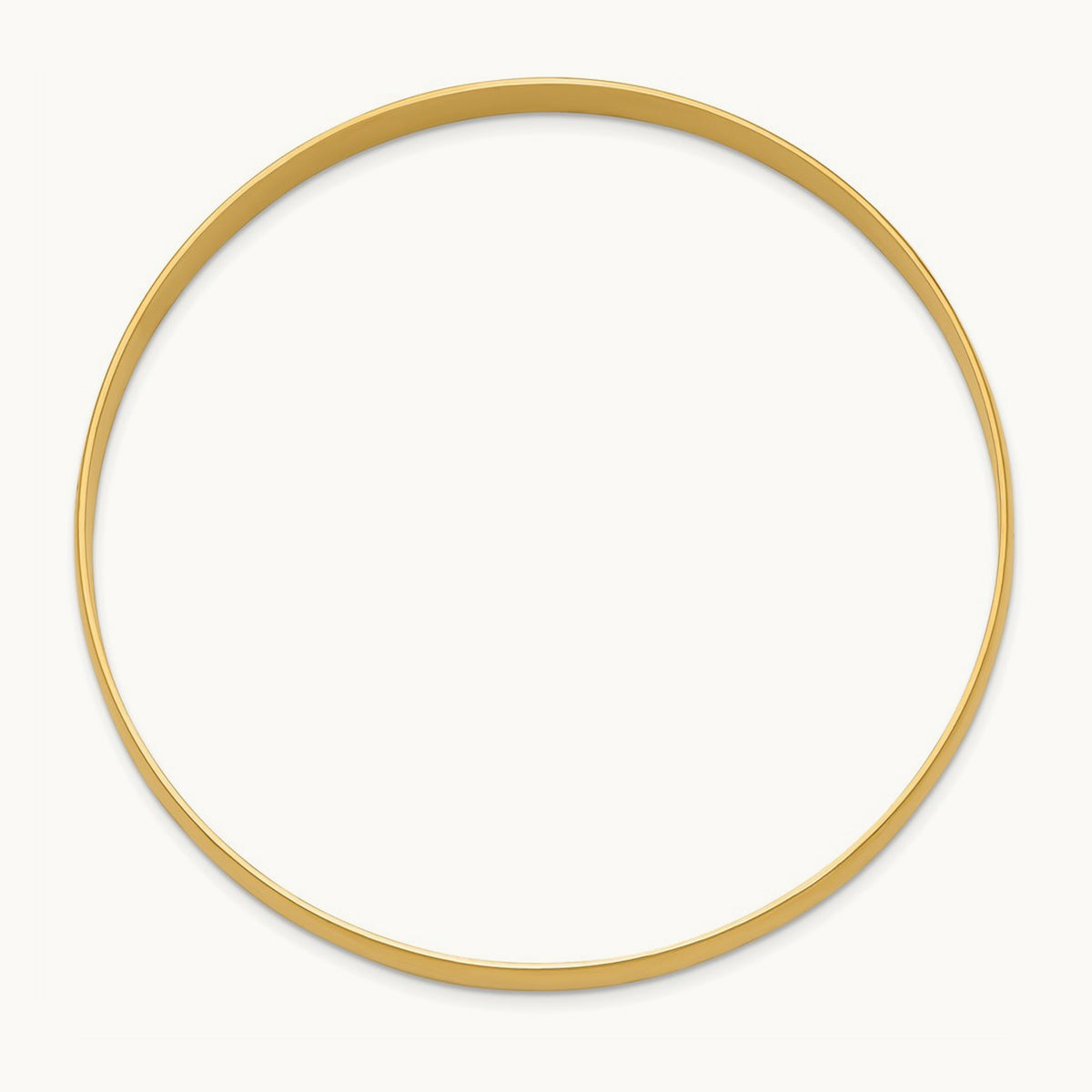 Solid Polished Half-Round Slip-On Bangle — 14K Yellow Gold, 6mm