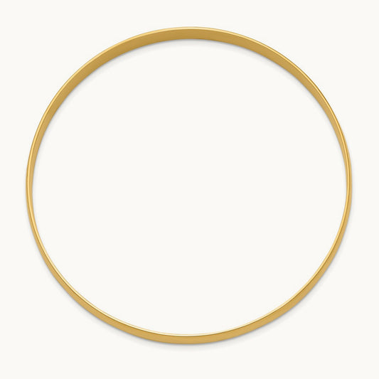 Solid Polished Half-Round Slip-On Bangle — 14K Yellow Gold, 6mm