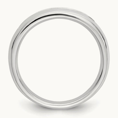 7-Stone Diamond Channel Band, 14K White Gold