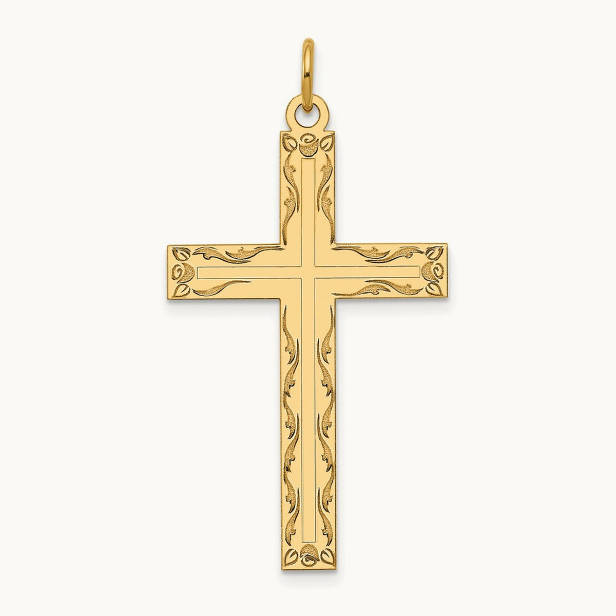 Laser Designed Cross Pendant, 14K