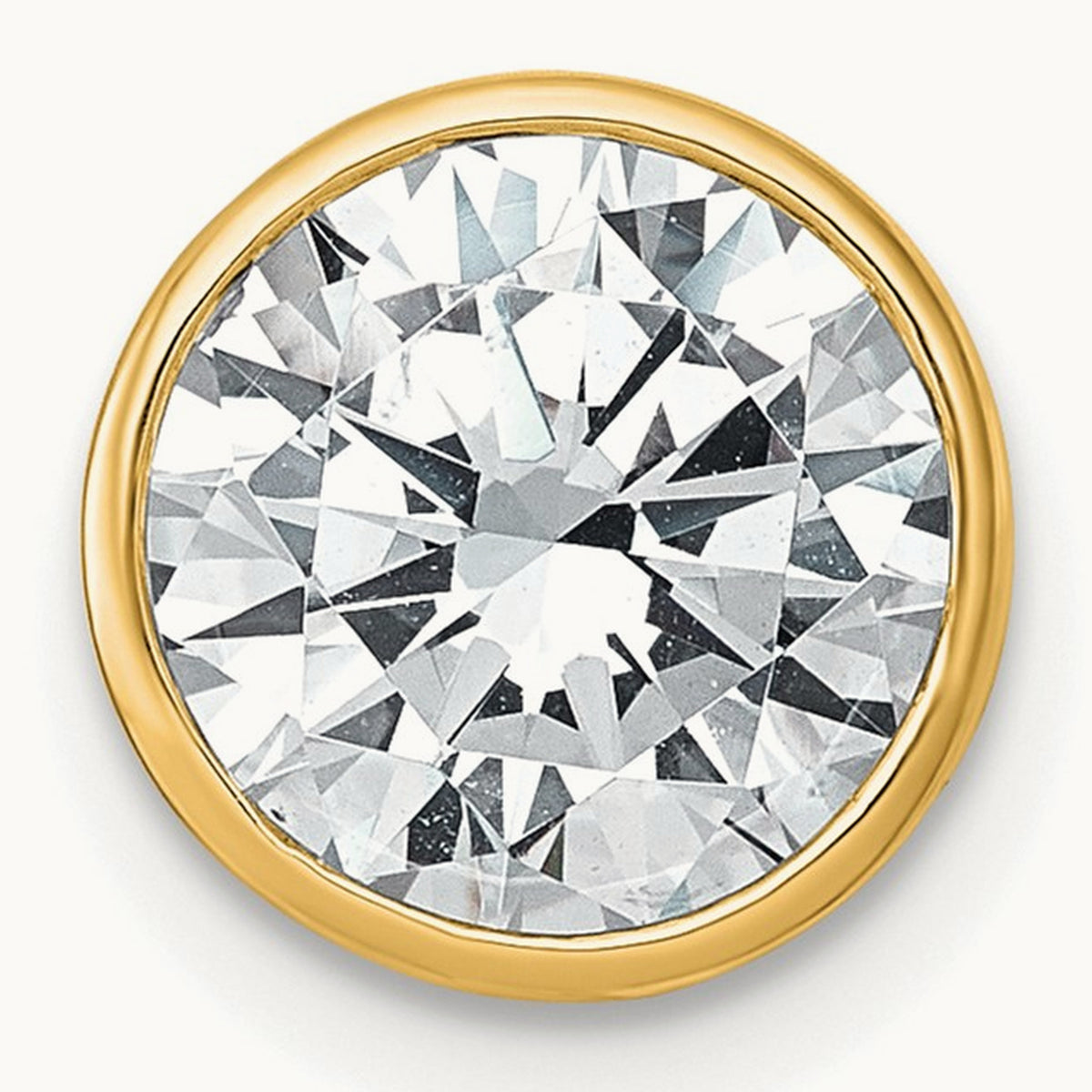 Round Bezel Set Chain Slide Pendant, 0.25-3.00 ct tw Lab-Grown Diamond — 2 1/2 ct, 14K Yellow Gold