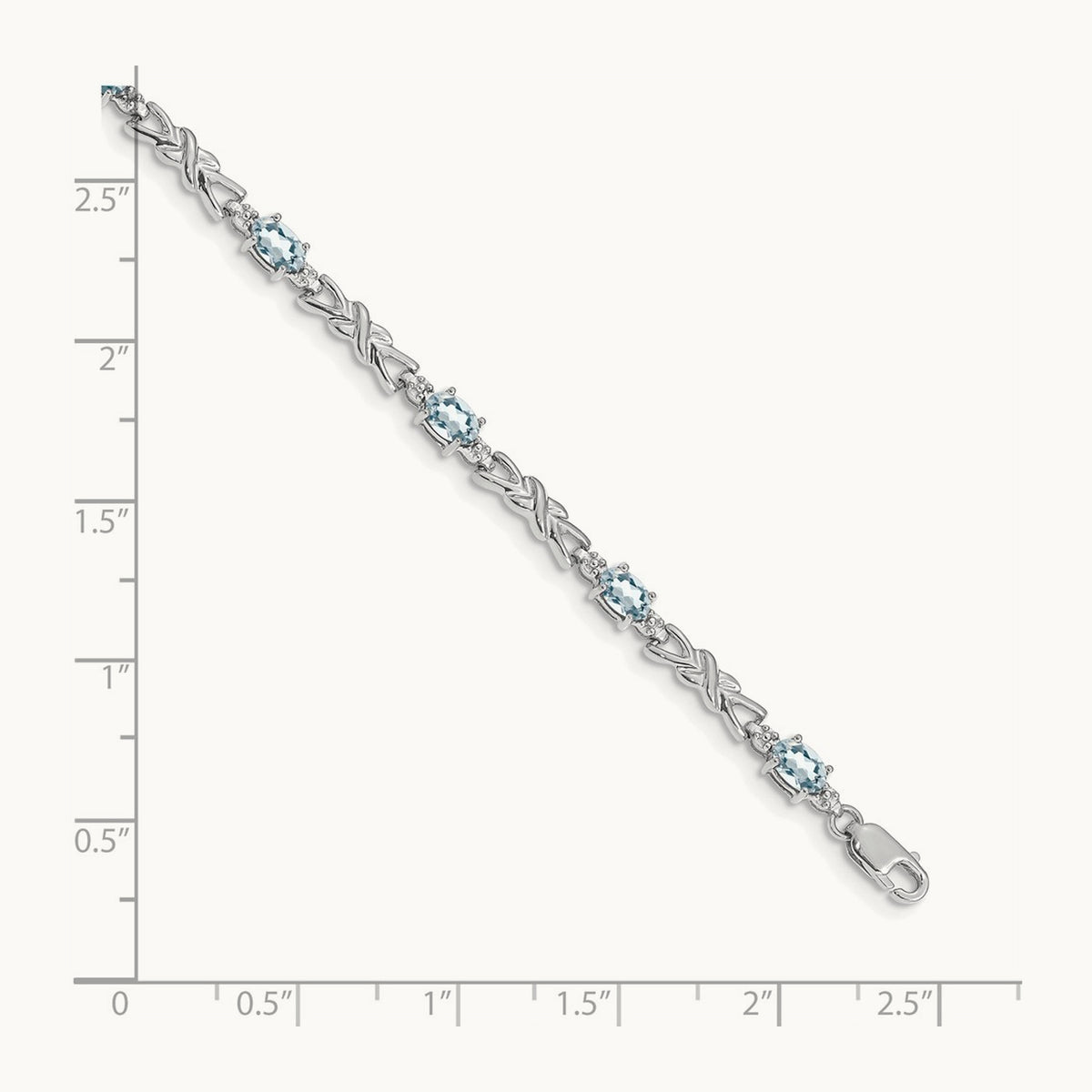 Diamond and Aquamarine Bracelet — 7.25mm