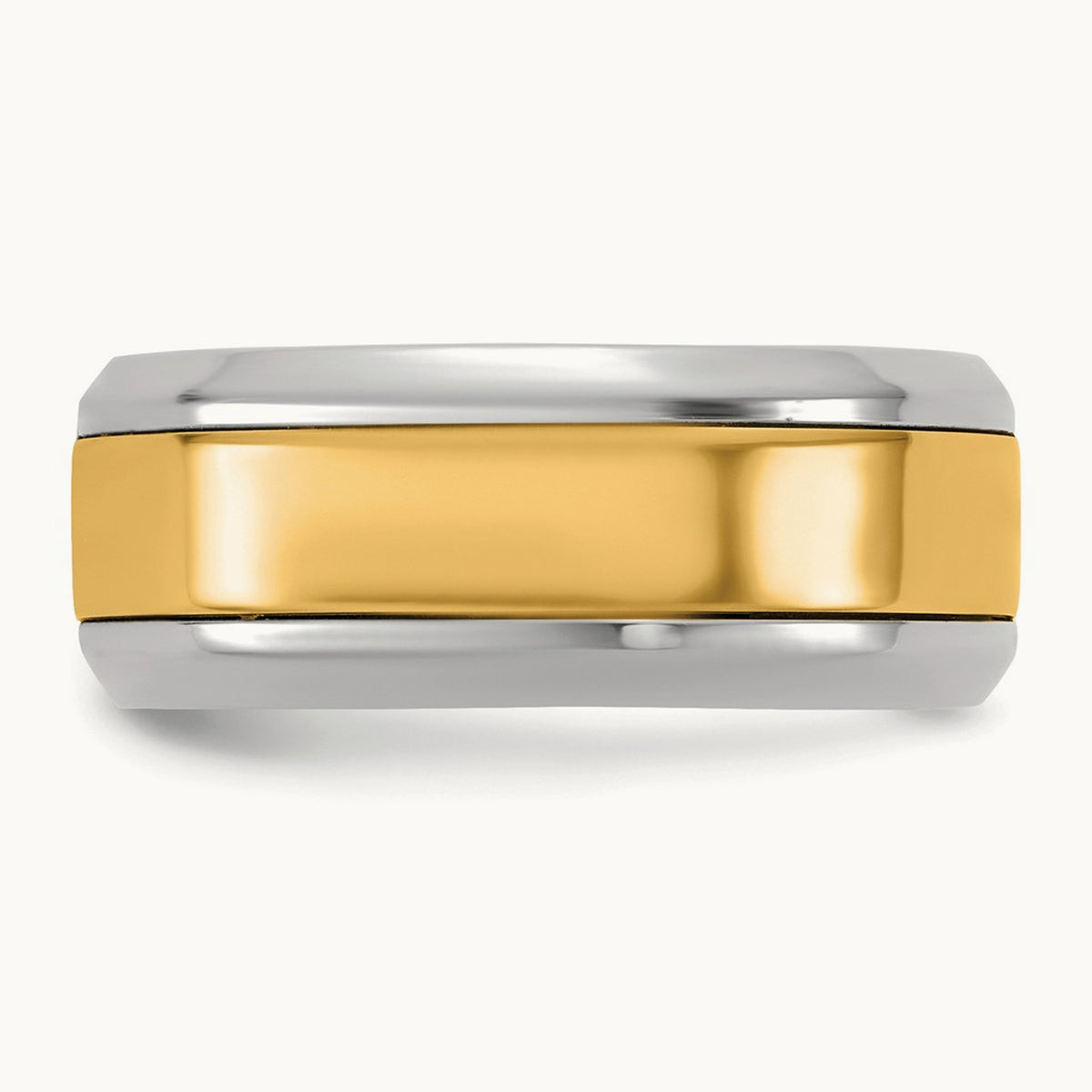 W/Y Beveled Edge Wedding Band, 8mm, 14K Two-tone