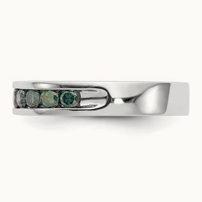 Blue Diamond Band, 14K White Gold