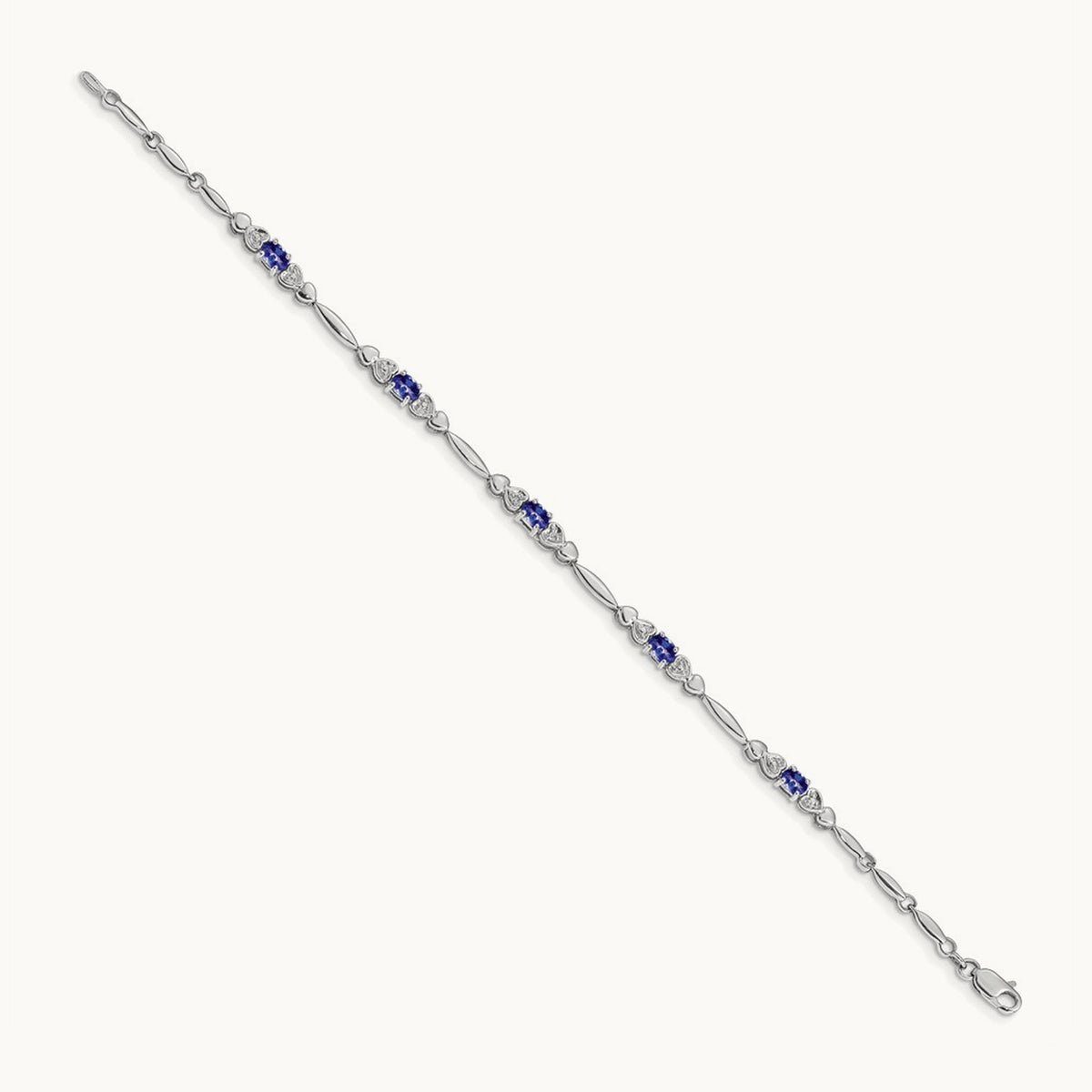 Diamond and Tanzanite Bracelet — 14K White Gold