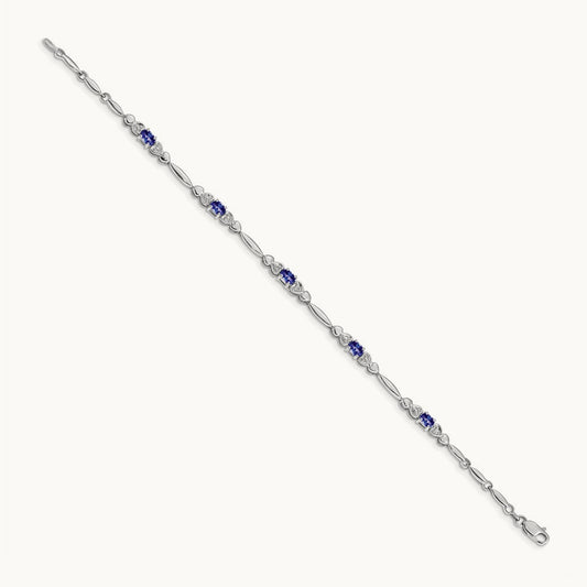 Diamond and Tanzanite Bracelet — 14K White Gold