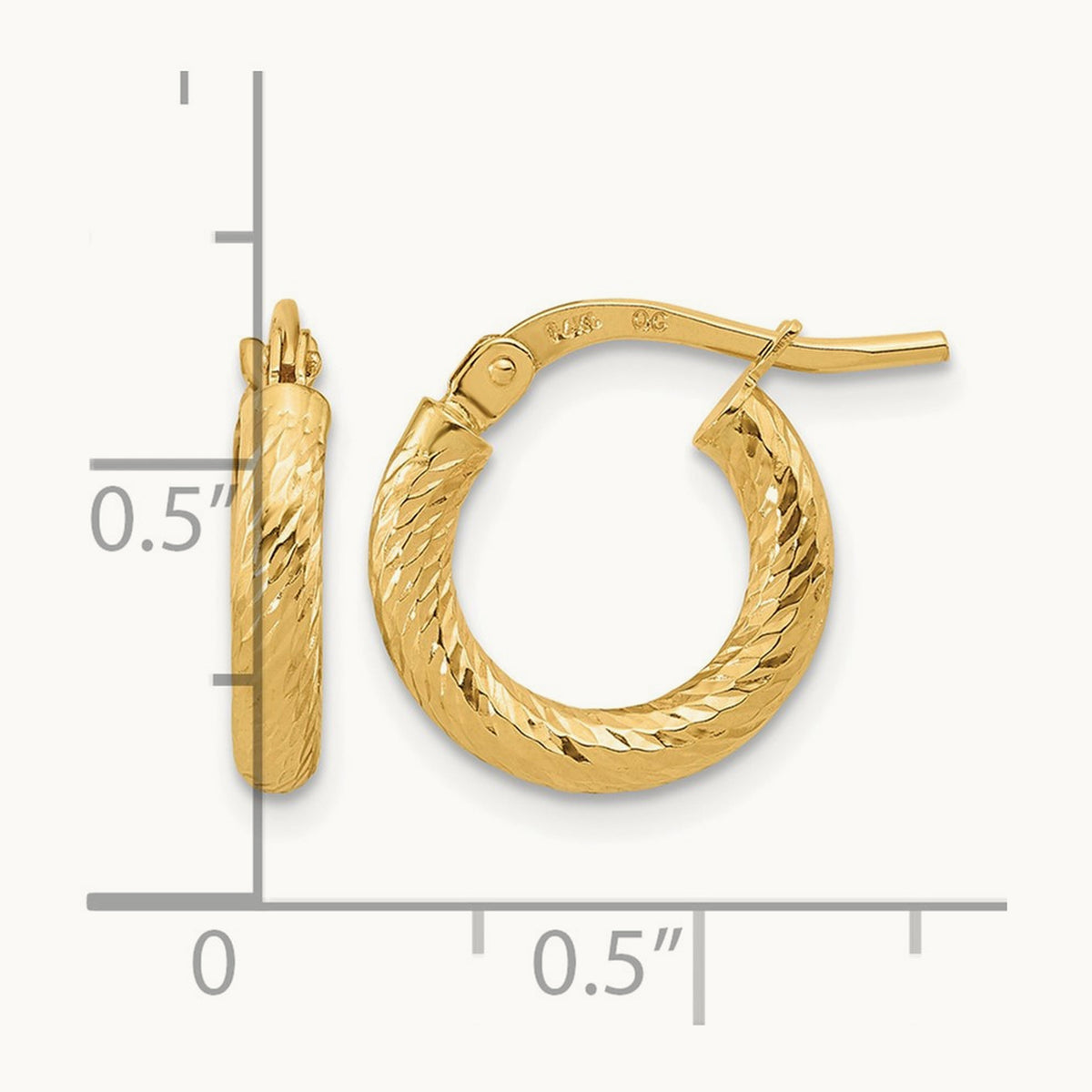 Polished and Diamond-cut Hoop Earrings — photo set
