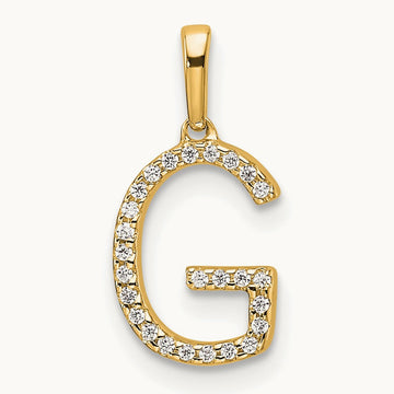 Diamond Letter G Initial Pendant, 14K