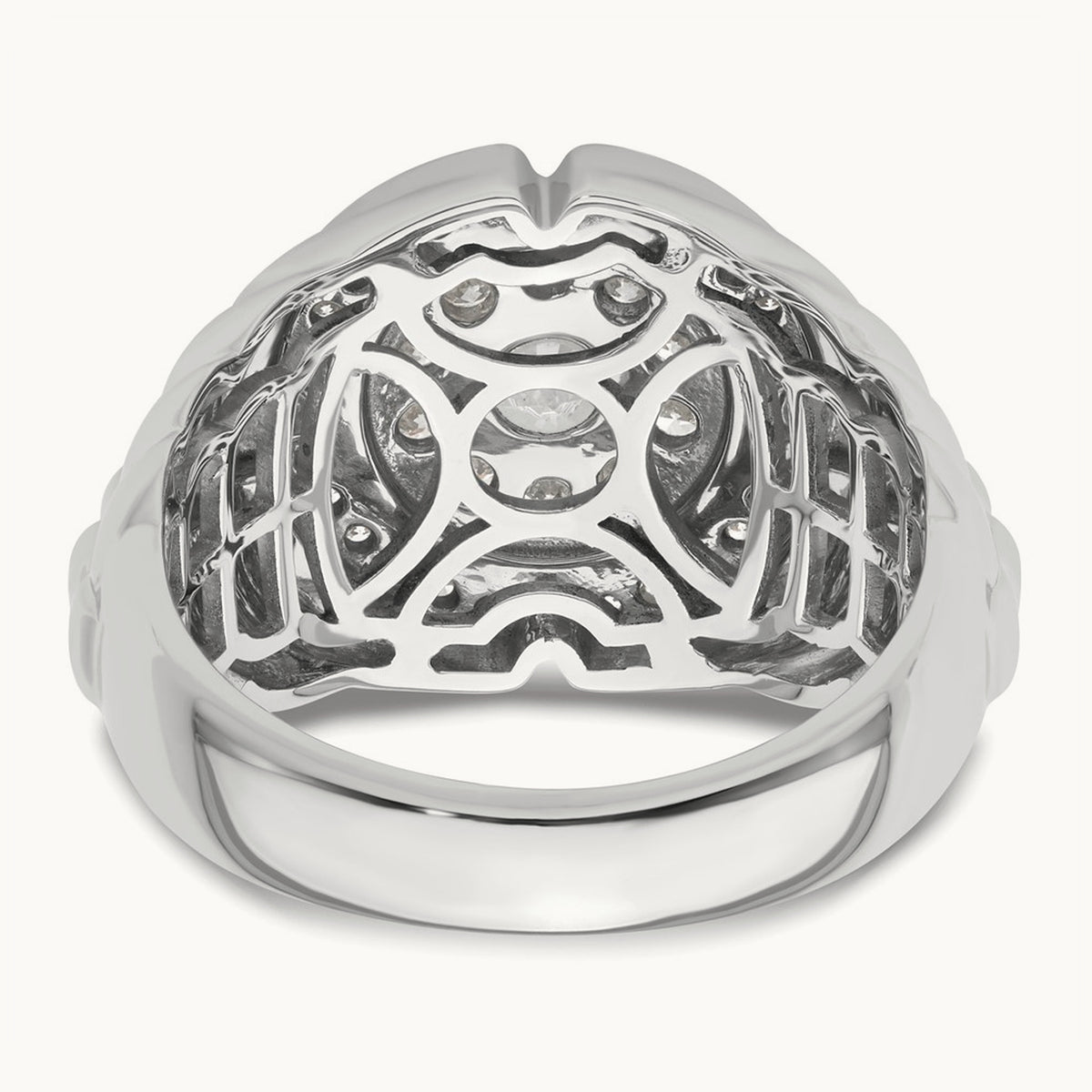 Men's Cluster Ring, 1.25 ct tw Lab-Grown Diamond — 10K White Gold