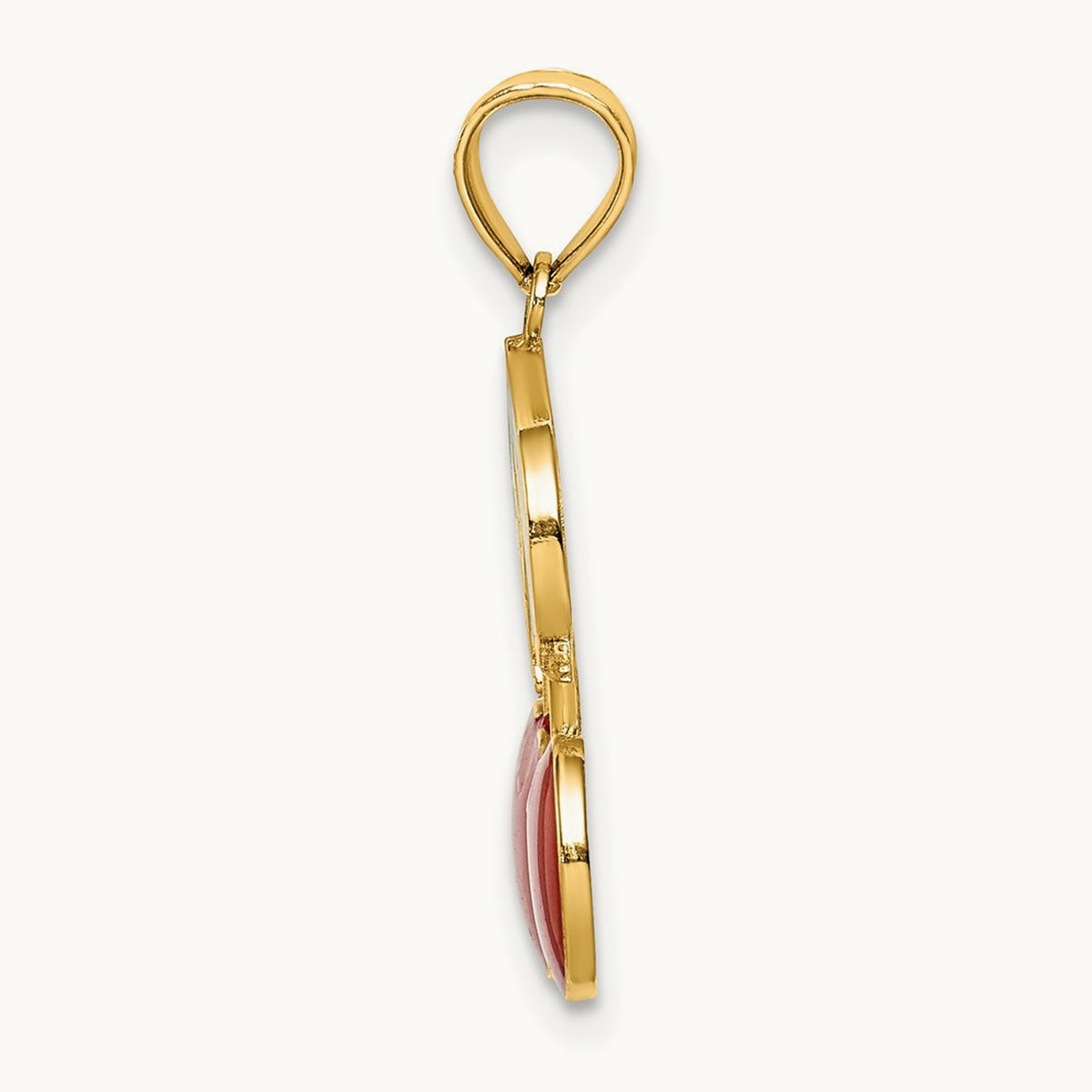 W/ Enamel Cherries With Leaf Charm, 14K
