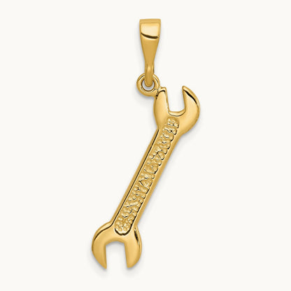 3D Wrench Charm, 14K