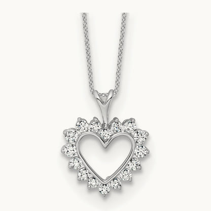 Heart Pendant Necklace, 0.50 ct tw Lab-Grown Diamond — 14K White Gold