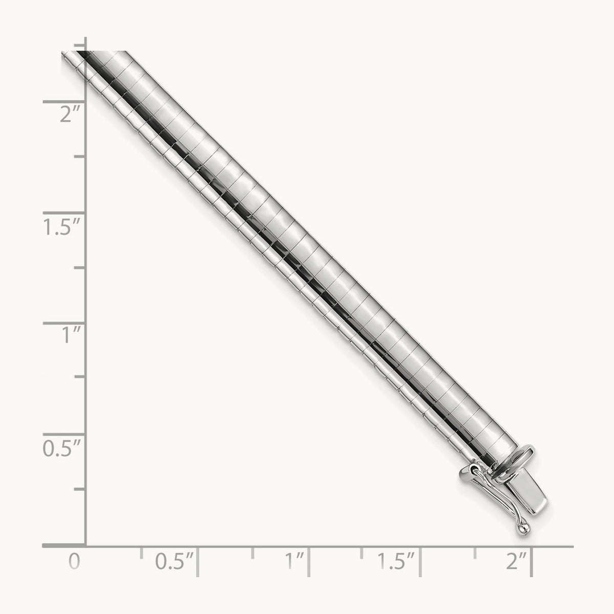 Domed Omega Bracelet — 14K White Gold, 6mm