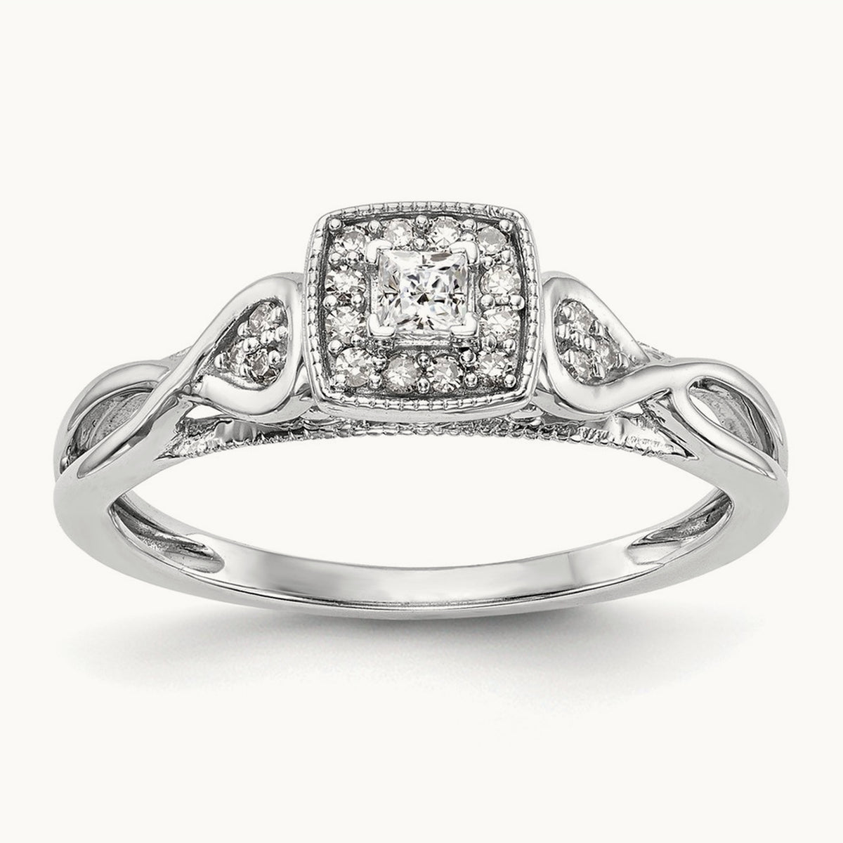 First Promise Complete Diamond Promise/Engagement Ring, 14K White Gold