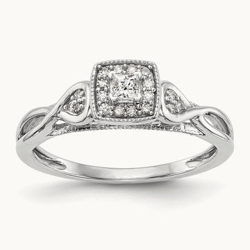 First Promise Complete Diamond Promise/Engagement Ring, 14K White Gold
