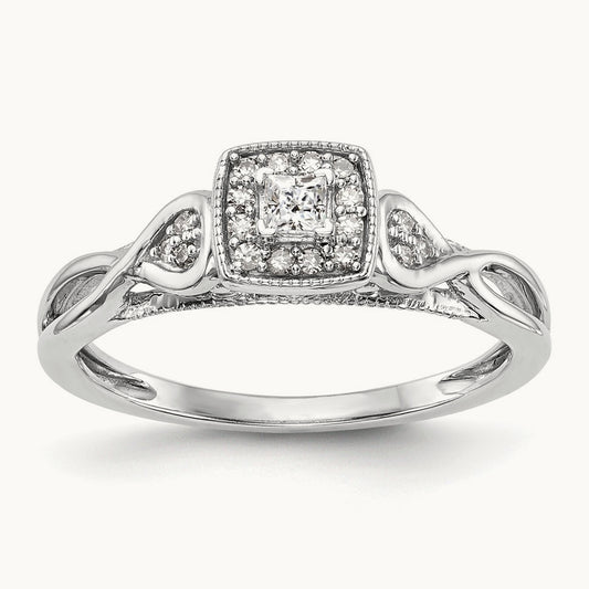 First Promise Complete Diamond Promise/Engagement Ring, 14K White Gold