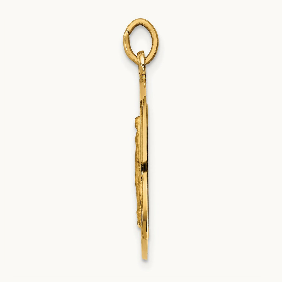 Solid Polished/Satin Medium Round Miraculous Medal, 14K