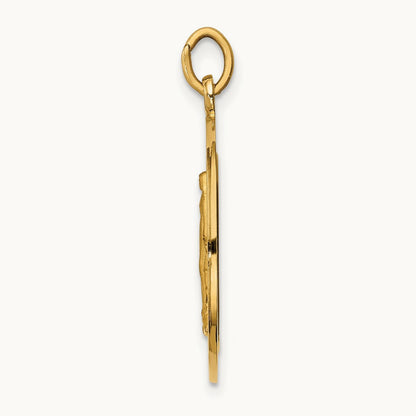Solid Polished/Satin Medium Round Miraculous Medal, 14K