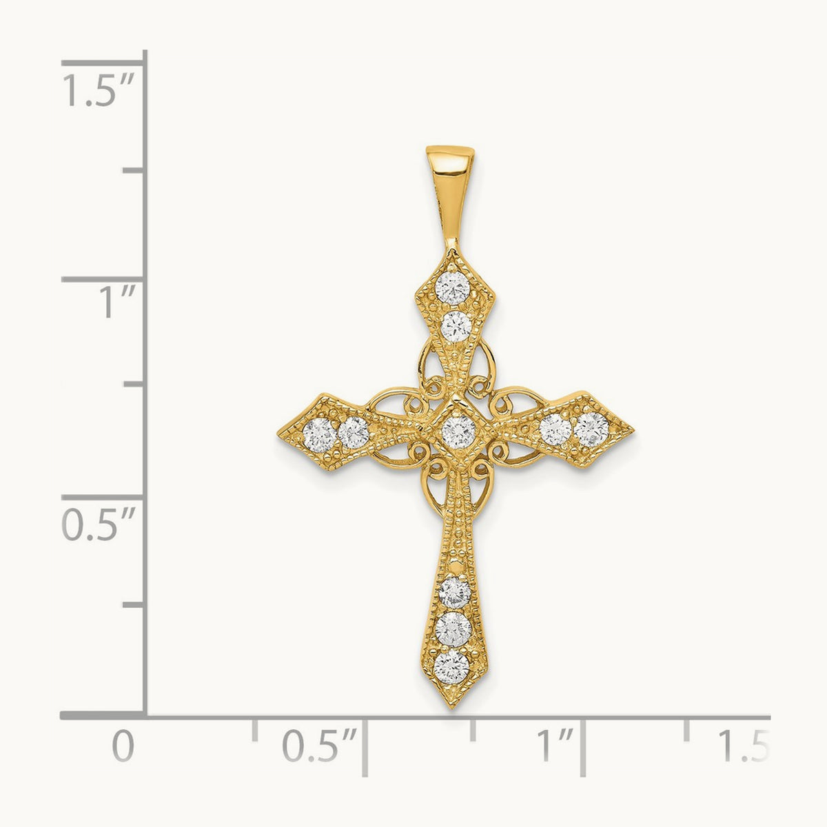 A Diamond Passion Cross Pendant, 14K