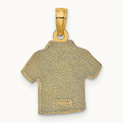 Polished Hawaiian Pineapple Style Shirt Charm, 14K