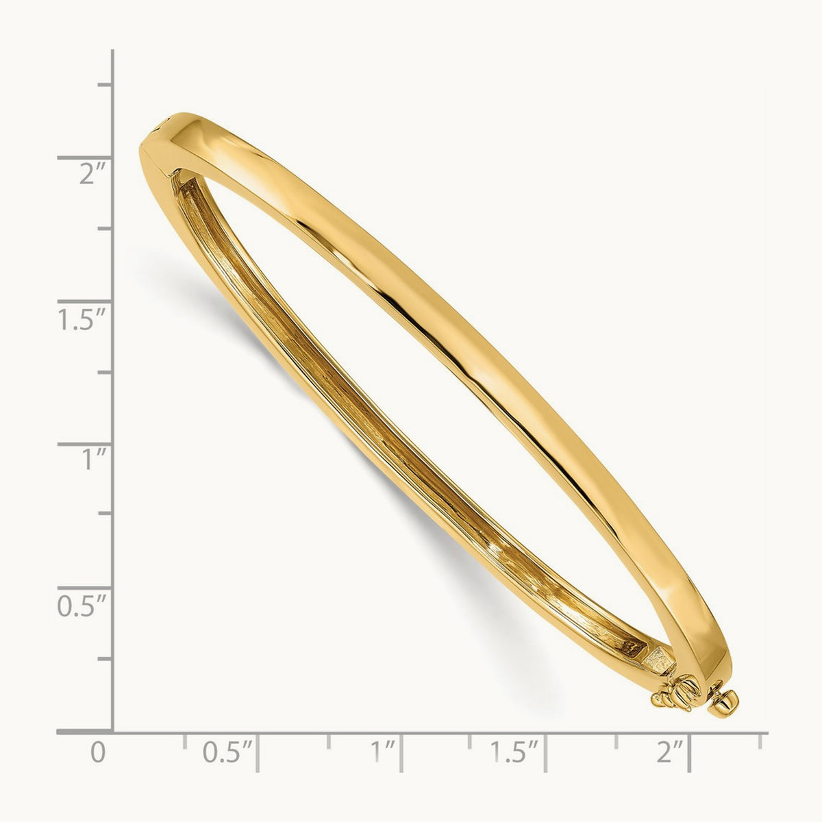 Polished Solid Hinged Bangle — 3.6mm