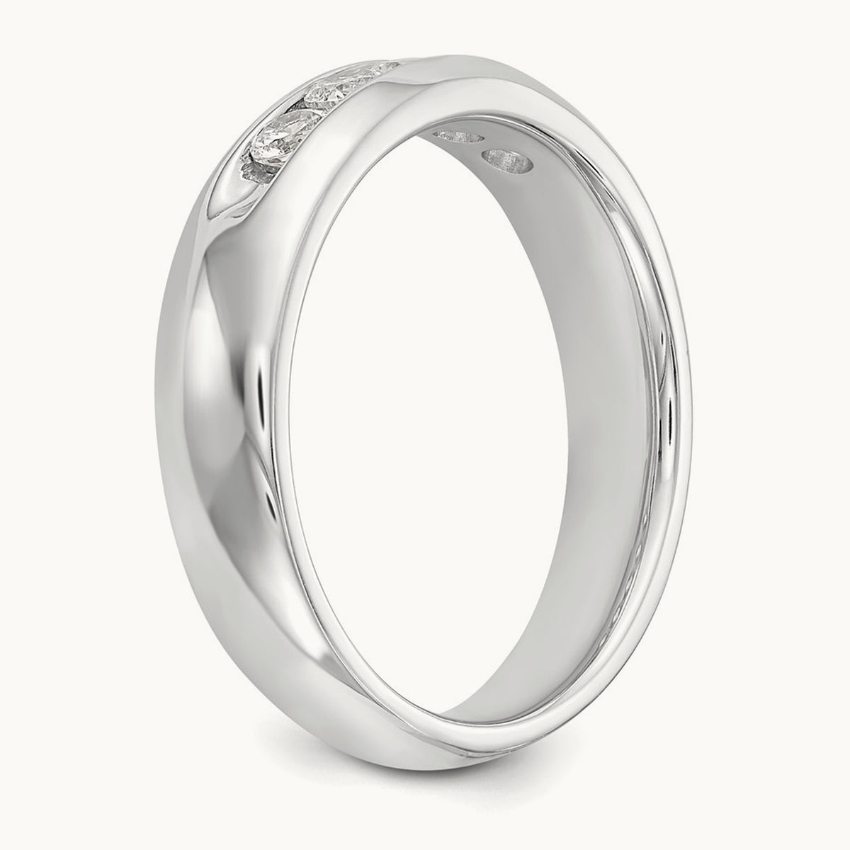 5-Stone Diamond Channel Band, 14K White Gold