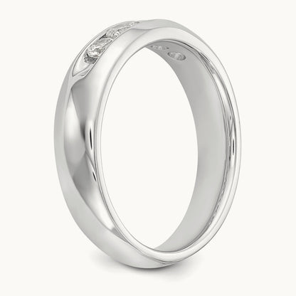 5-Stone Diamond Channel Band, 14K White Gold