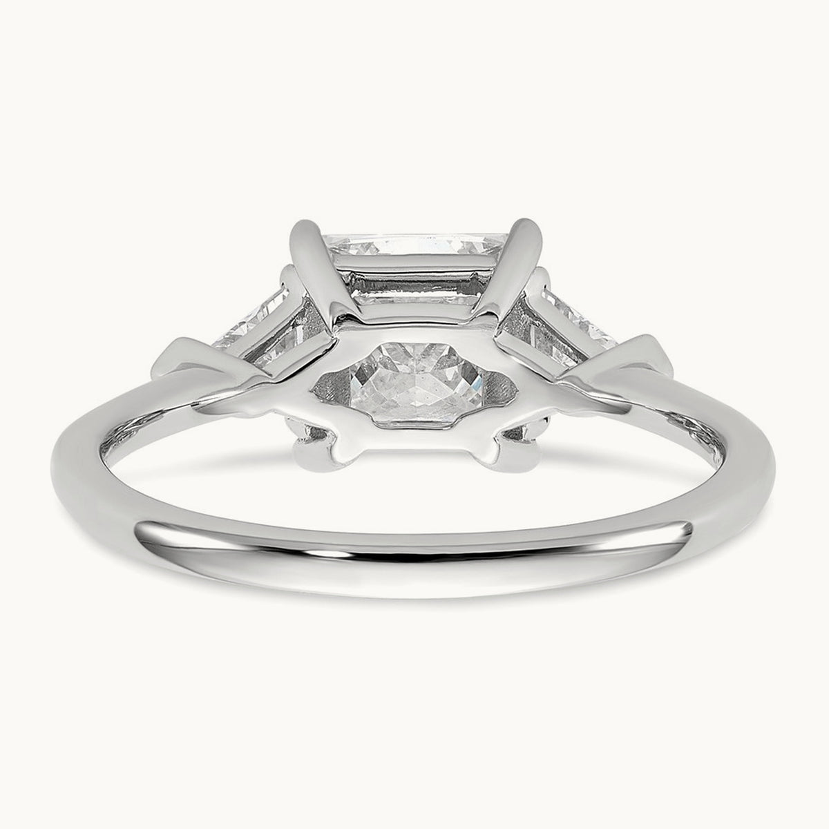 Princess/Trillion Engagement Ring, 1.50-4.00 ct tw Lab-Grown Diamond — 2 ct, 14K White Gold