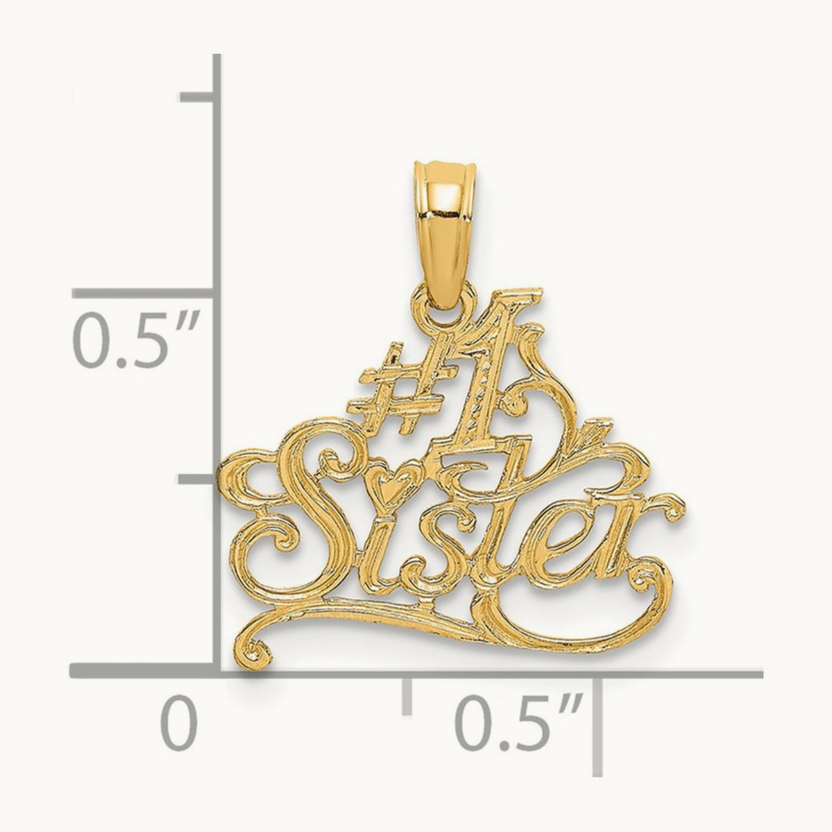 #1 SISTER Charm, 14K