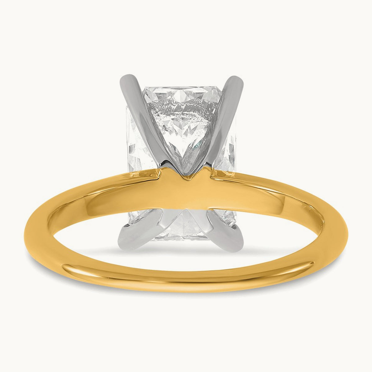 Radiant Solitaire Engagement Ring, 0.50-5.00 ct tw Lab-Grown Diamond — 3 ct, 14K Two-Tone