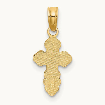 Mini Eastern Orthodox Cross Charm, 14K
