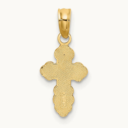 Mini Eastern Orthodox Cross Charm, 14K