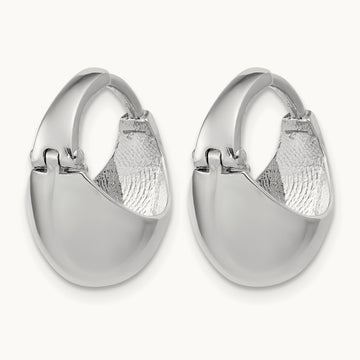 RH-Plated Polished Hinged Huggie Hoop Earrings, Sterling Silver — Leslie's