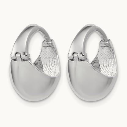 RH-Plated Polished Hinged Huggie Hoop Earrings, Sterling Silver — Leslie's