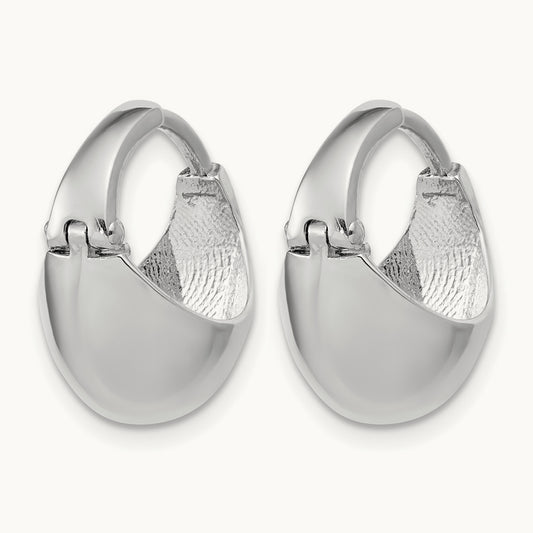 RH-Plated Polished Hinged Huggie Hoop Earrings, Sterling Silver — Leslie's